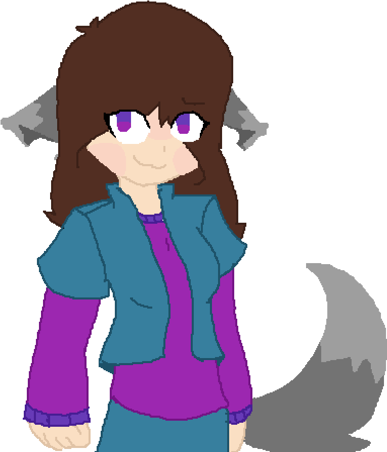 Request- Wolf Girl - Cartoon (1000x1000)