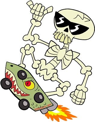Rad Skeleton - Cartoon (333x428)