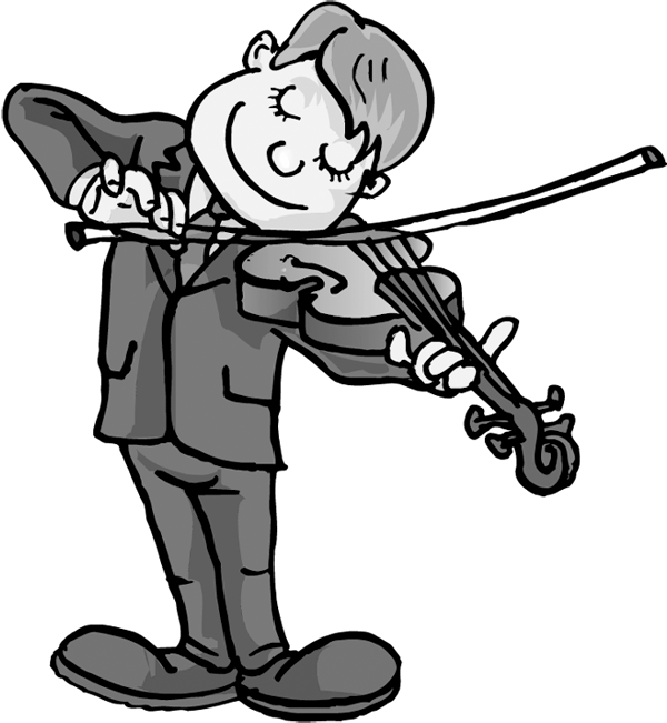 Violinist - Practice The Violin Drawing (600x651)