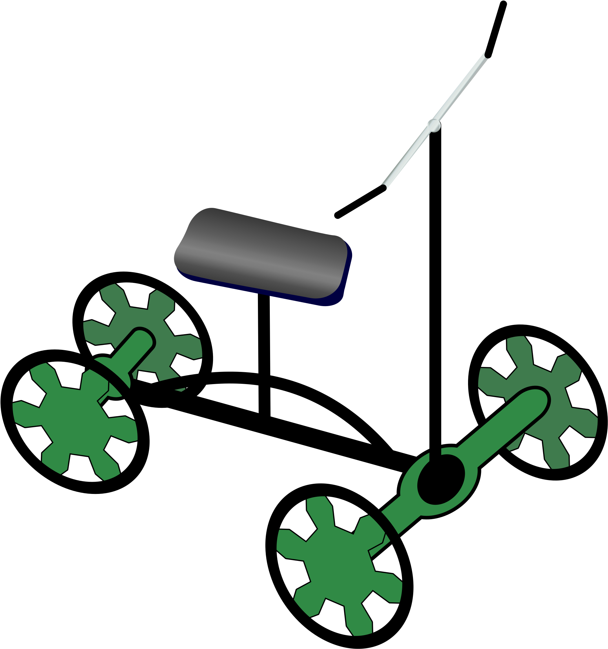 Walker - Knee Scooter Clipart (2259x2400)