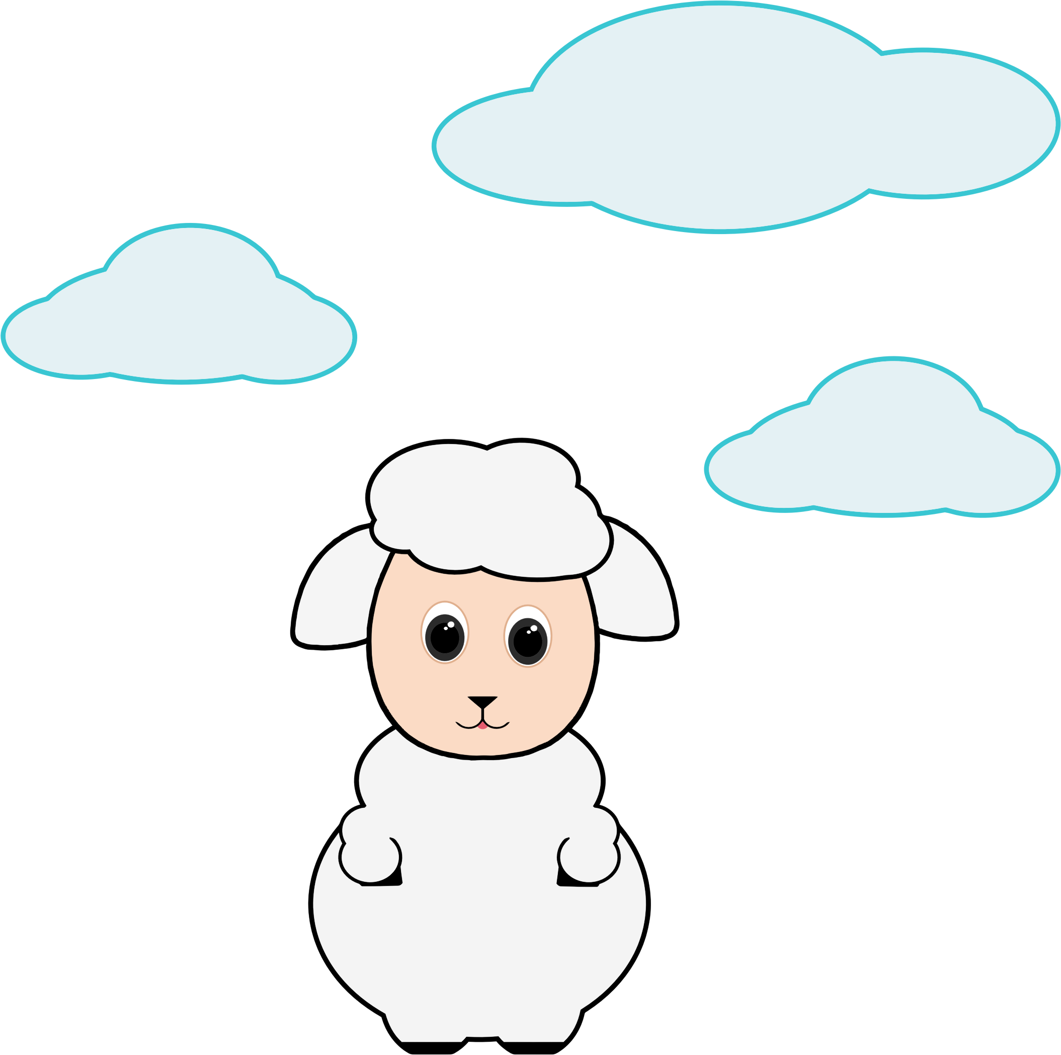 Lamb In The Clouds - Cartoon (2109x2096)