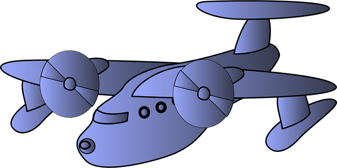 Plane - Animated Grey Plane With Clear Background (680x340)