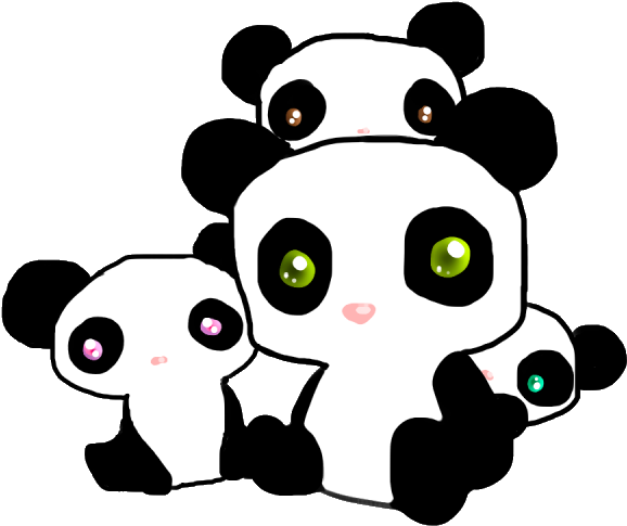 Cute Red Panda Chibi - Giant Panda (722x593)