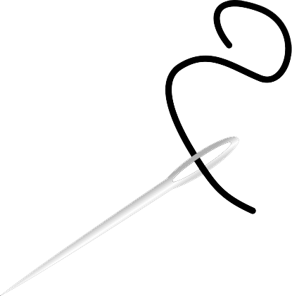 Needle And String Patch Kit - Needle And Thread Clip Art (415x420)