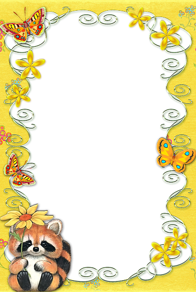Yellow Frame Png - Рамки Для Текста Детские (403x600)