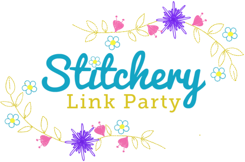 New Stitchery Link Party Transparent Button - Shrimpy (500x332)