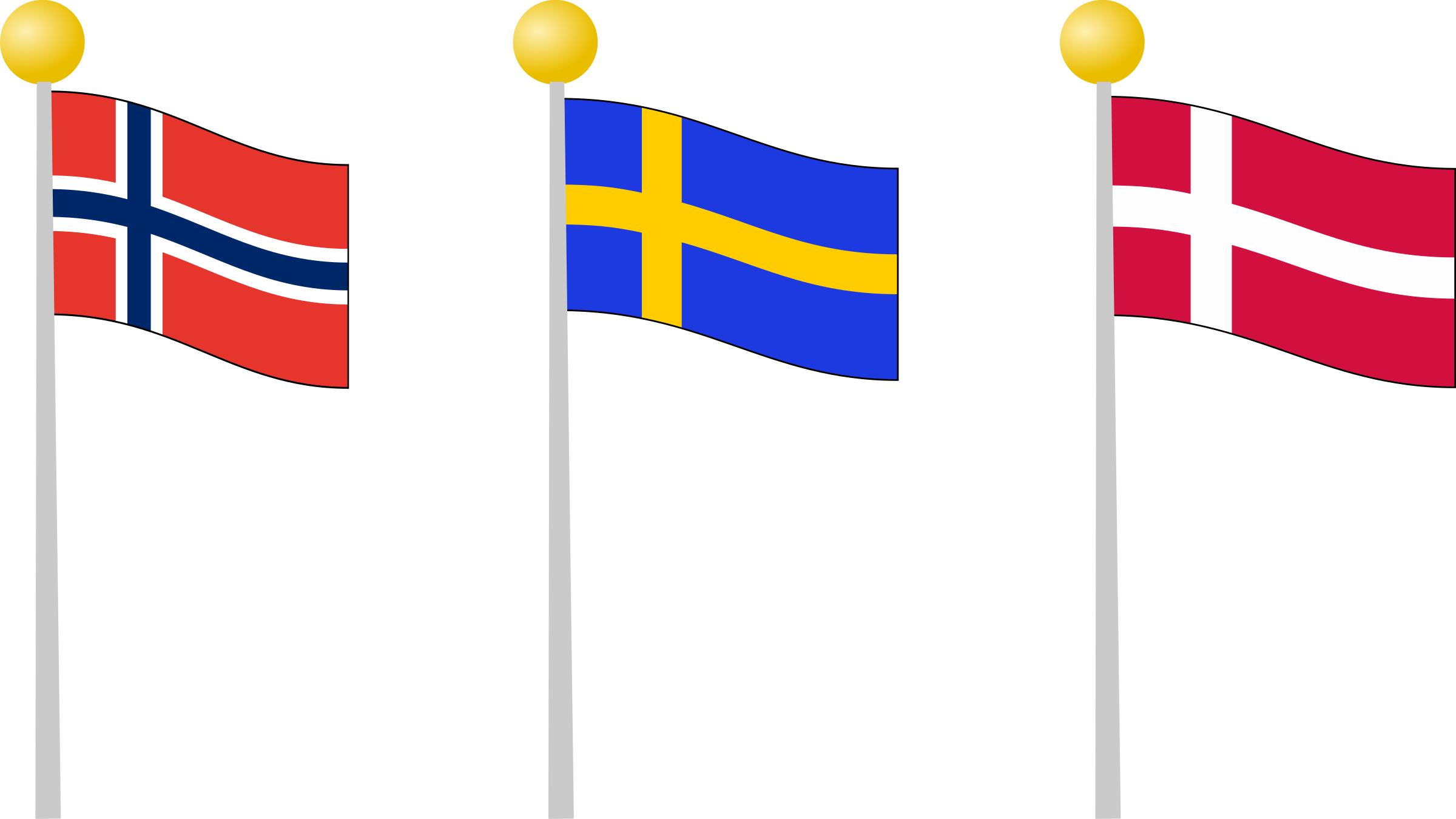 Clipart - Scandinavia Flags (2400x1350)