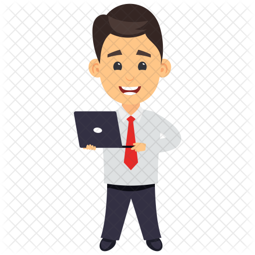 Businessman Using Laptop Icon - Icon (512x512)