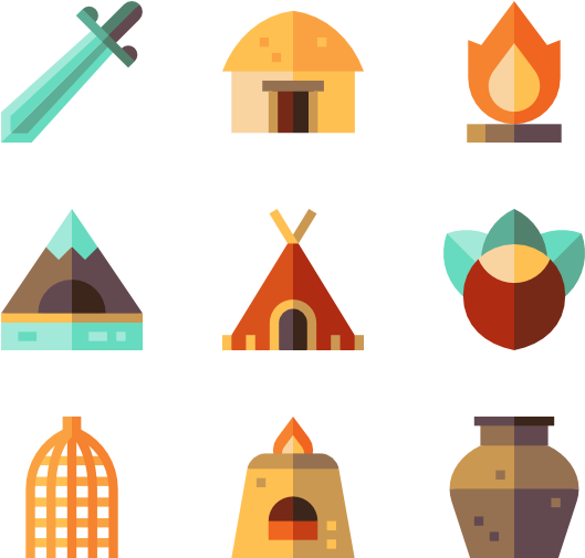 Prehistoric Age - Stone Age Flat Icon (600x564)