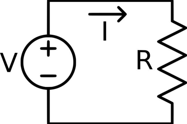 A Simple Circuit Showing Voltage Source, Current And - Variable Dc Power Supply Symbol (648x432)