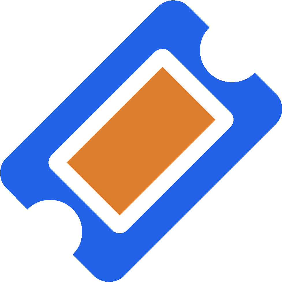 Ticket Blue Orange Large - Ticket (1000x1000)