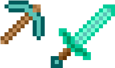 Minecraft Sword And Pickaxe - Minecraft Diamond Pickaxe (960x640)