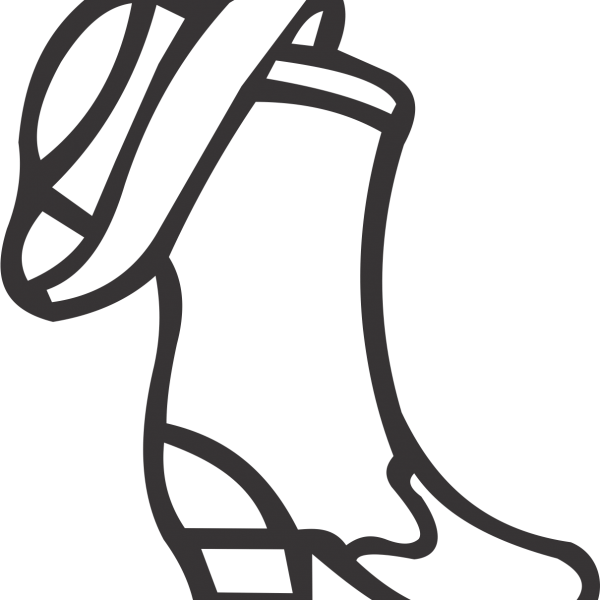 Boot With Hat - Drill Team Boot Clip Art (600x600)