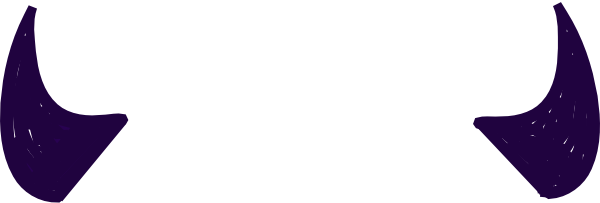 Devil Horns Black And White (600x203)