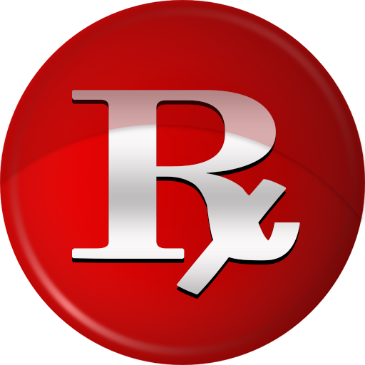 Rx Logo Pharmacy Symbol Red - Circle (512x512)