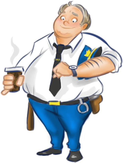 The Policeman - Cartoon (600x726)