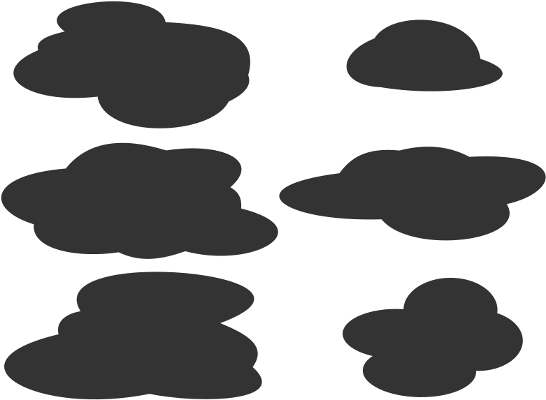 Spooky Clipart Cloud - Vector Clouds Silhouette (800x594)