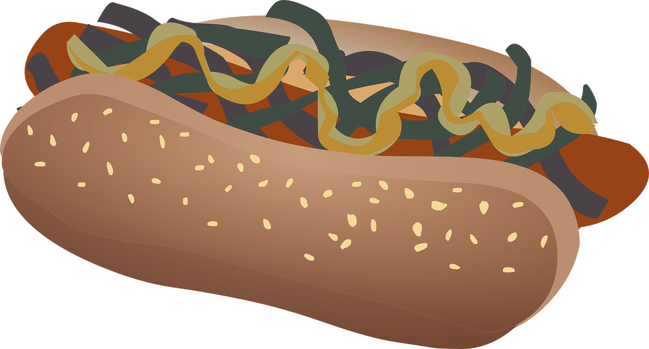 Sandwich Clipart Hotdog - Free Clipart Transparent Hot Dog (1280x689)