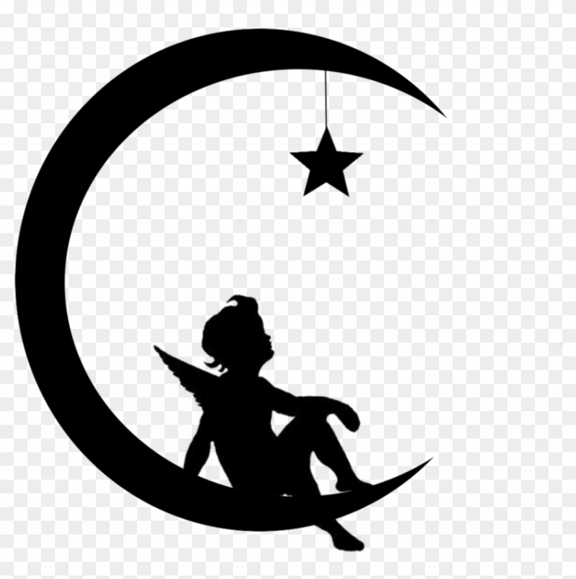 Angel-moon Star Silhouette - Wall Decal #2936