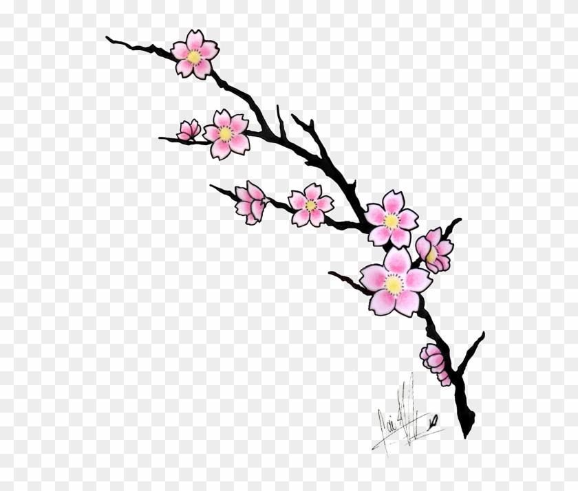 Sakura Flower Clip Art - Cherry Blossom Tattoo Design #3125