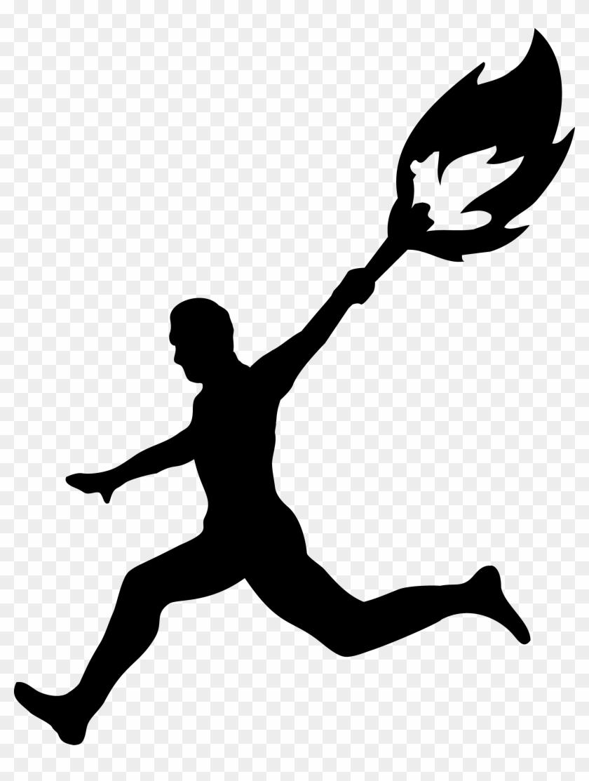 Free Person Running Clipart Best Activities - Olympic Torch Black And White #4818