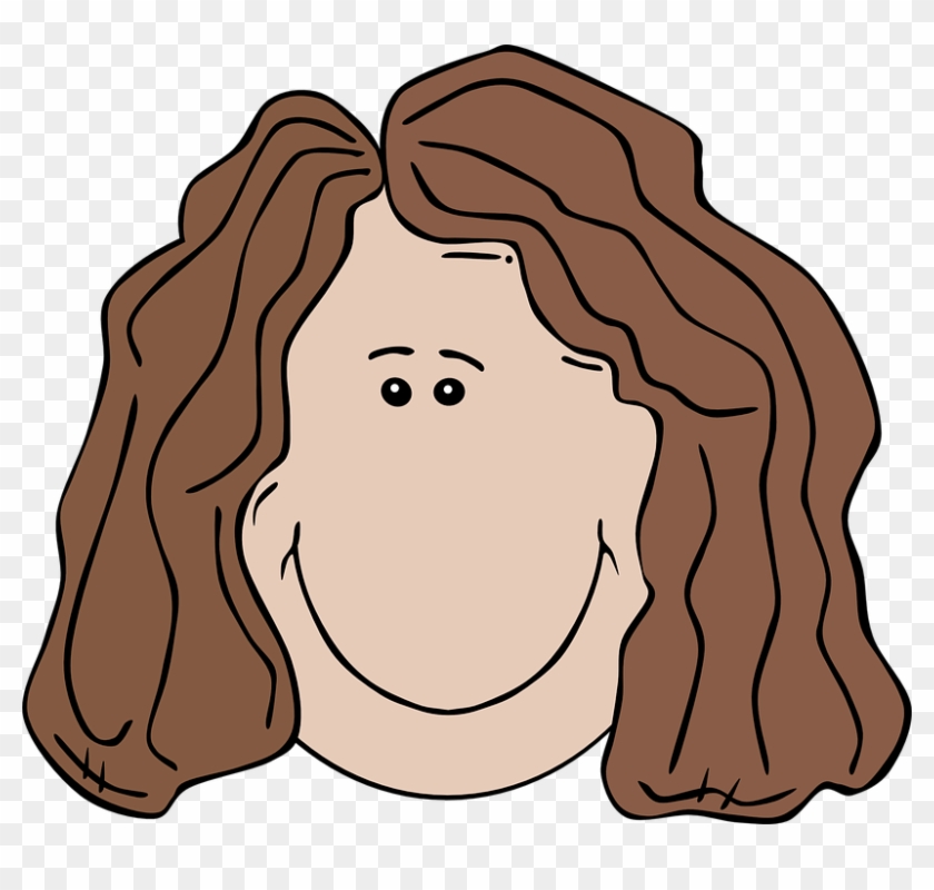 Face Clipart - Cartoon With Brown Hair #5508