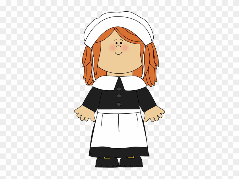 Little Pilgrim Girl - Pilgrims Clipart #6129
