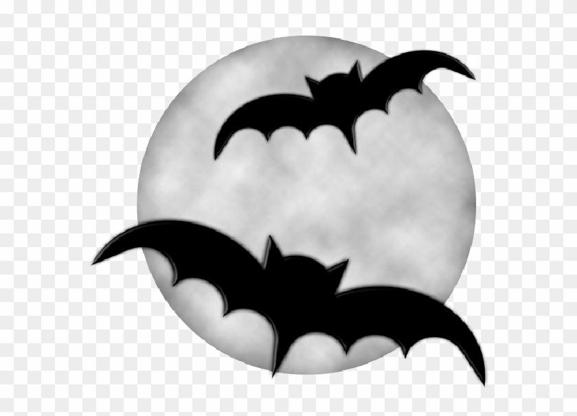 Moon With Bats Halloween Clipart - Halloween Moon Clipart #7111