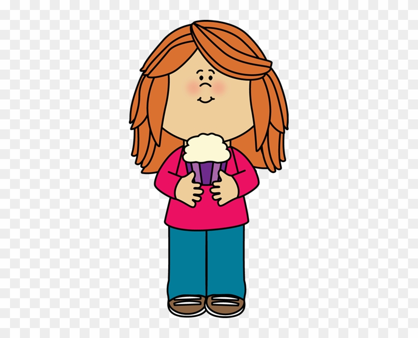 Girl Holding A Cupcake - Mycutegraphics Girl #8329