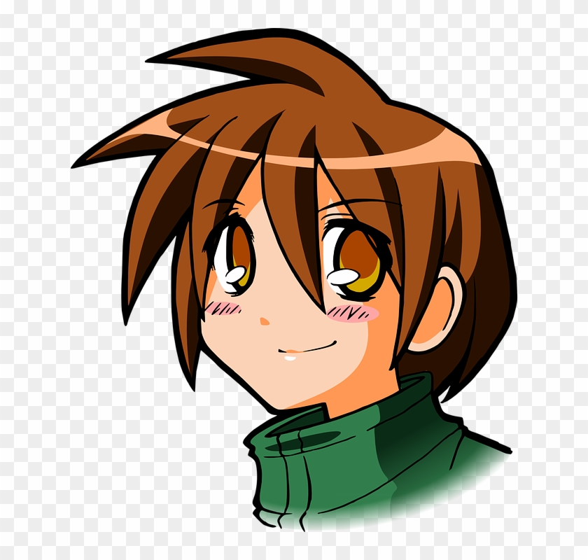 Head, Eyes, Brown, Boy, Kid, Girl, Character, Faces - Brown Hair Boy Cartoon #8563