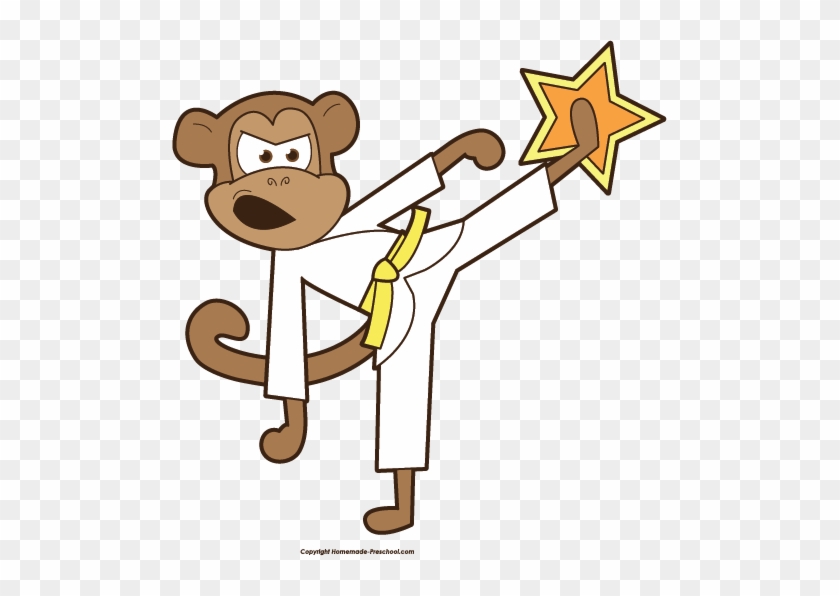 Monkey Karate Clipart #9166