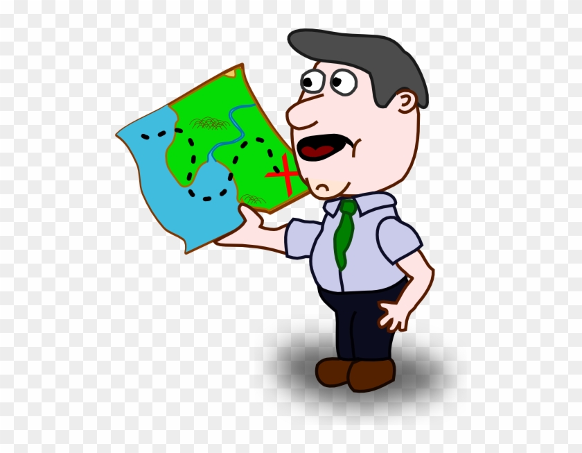 Man Holding Map Clip Art - Man With A Map Clipart #9426