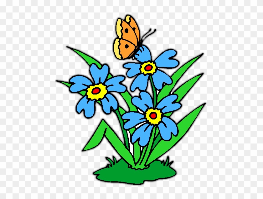 Clipart Flowers And Butterfly - Flowers Clip Art #10666