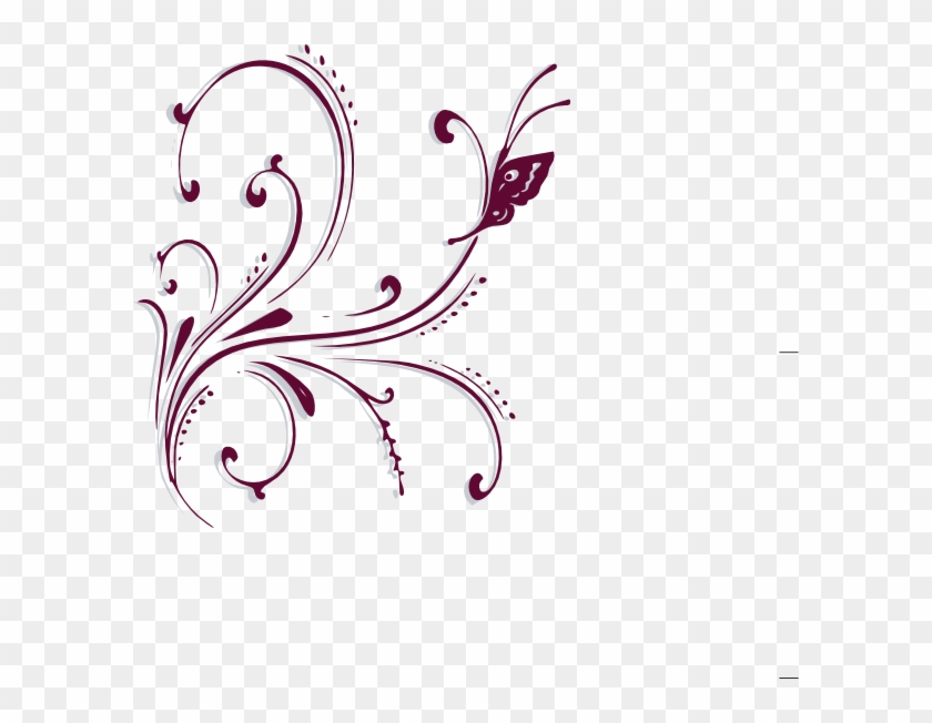 Purple Butterfly Scroll Clip Art At Bclipart Com Vector - Write Here Notebooks: Butterfly Notebook/journal/diary #10734
