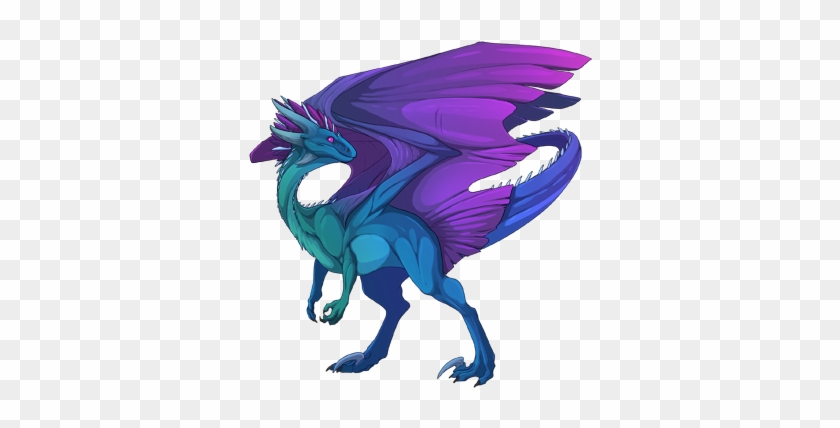 Dragon Clip Art - Feather Winged Purple Dragon #10786