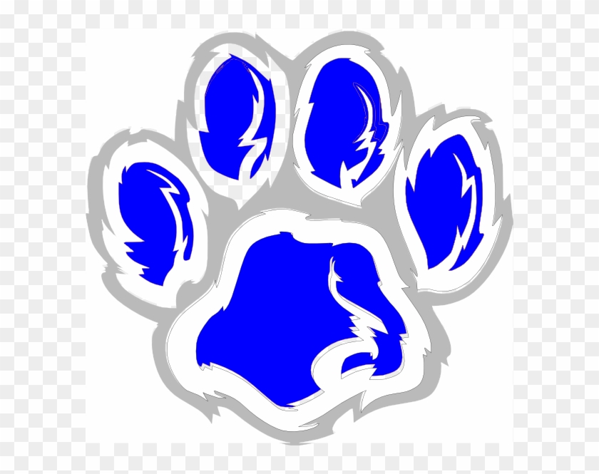 Tiger Svg Clip Arts 600 X 585 Px - Blue Tiger Paw Prints #11562