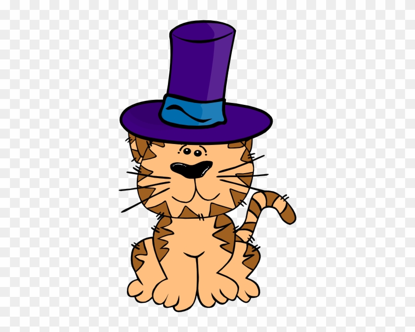 Cat In A Hat Clip Art At Clker - Cat With A Hat Cartoon #12901