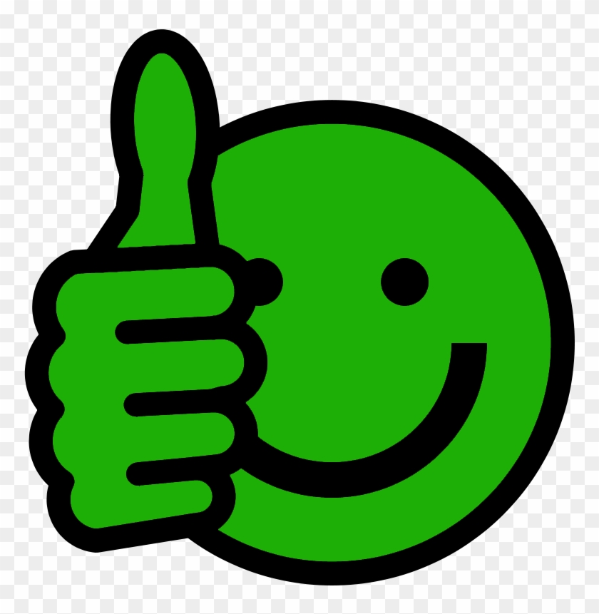 Green Smiley Face Clip Art - Thumbs Up Emoji Green #12966