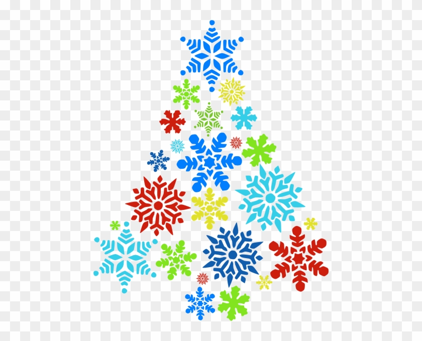 Colorful Snowflake Tree Clip Art At Clker Com Vector - Christmas Clip Art Snowflakes #13178