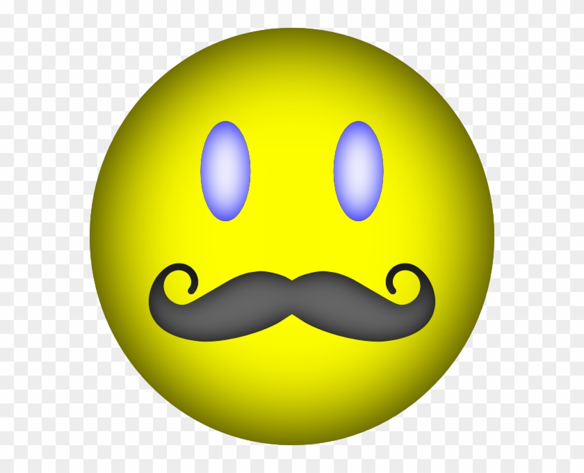 Happy Face Mustache Clip Art At Clker Com Vector Clip - Smiley #13187
