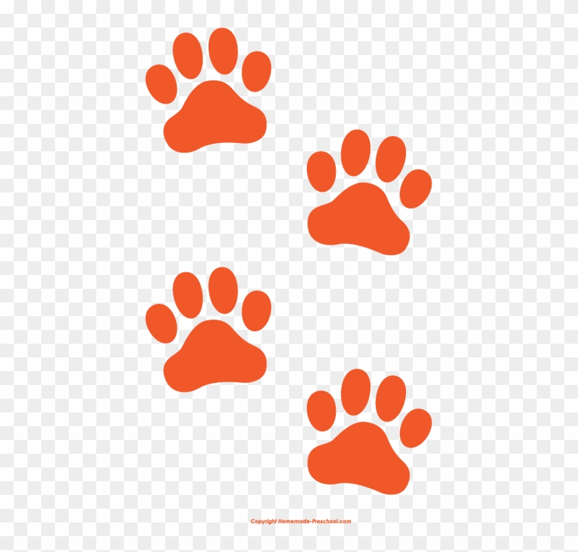 Dog Paw Prints Free Paw Prints Clipart - Orange Dog Paw Print #13344