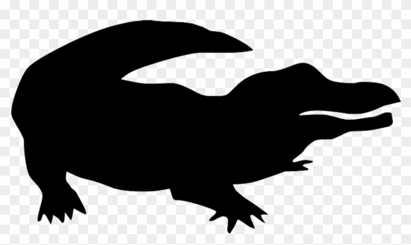 Crocodile Clipart Shadow - Crocodile Silhouette #14339