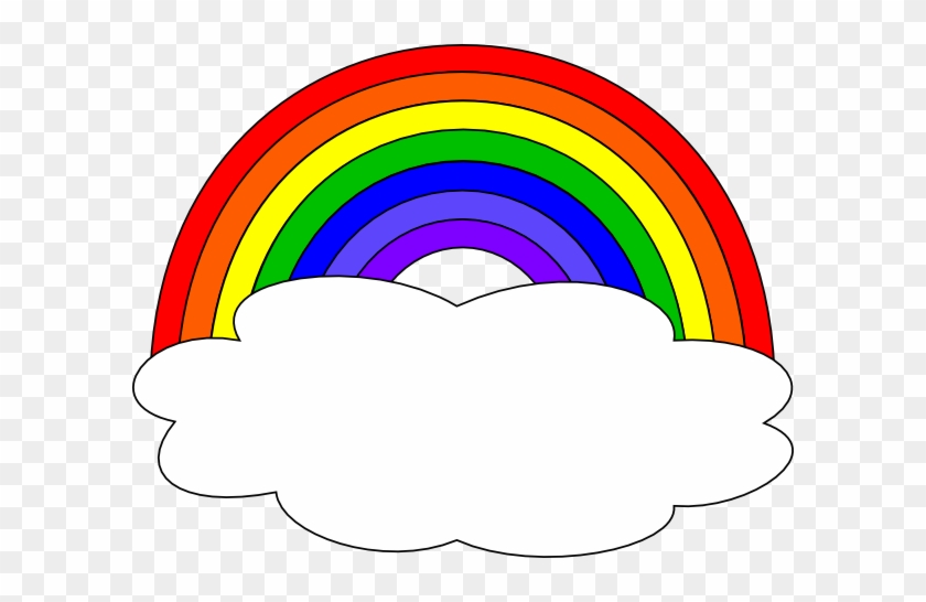 Rainbow With Clouds Clip Art - Rainbow With Clouds Clipart #14428