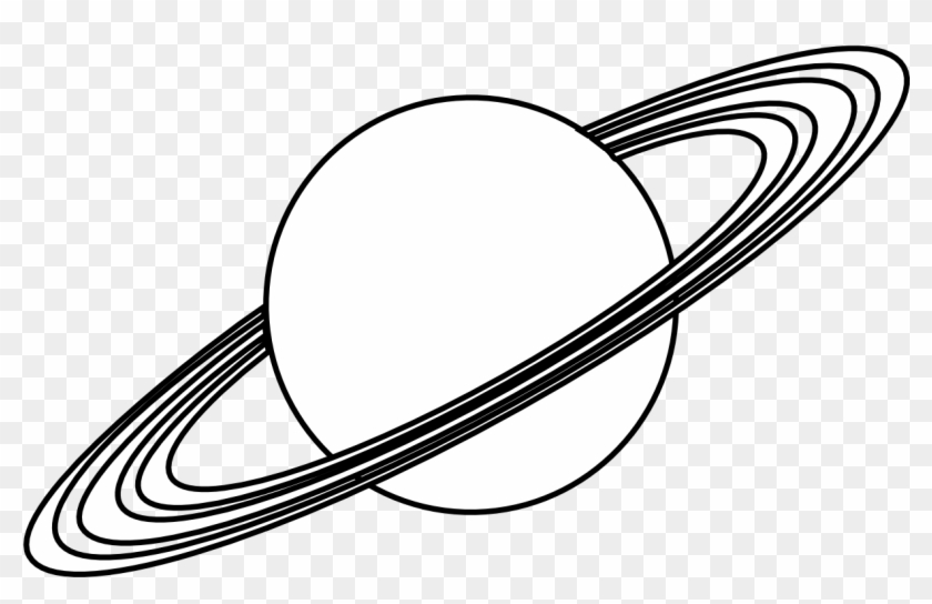 Planet Clipart Colouring Page - Black And White Planet #14914