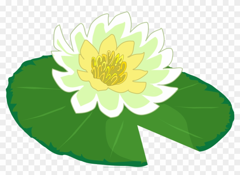 White Flower Water Lily Clipart The Cliparts Png - Lily Pad Clipart Free #15782
