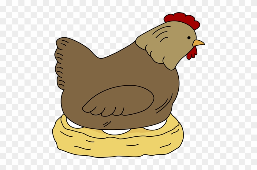 Hen Sitting On Eggs - Hen Clipart #16303