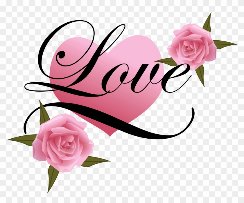 Wedding Couple Clipart Png - Love Heart With Rose #17341