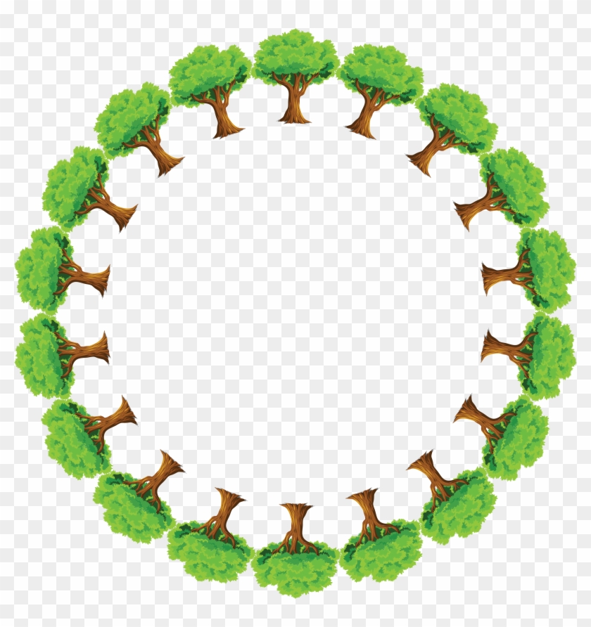 Free Clipart Of A Round Frame Of Trees - Save Environment In Hindi #17736