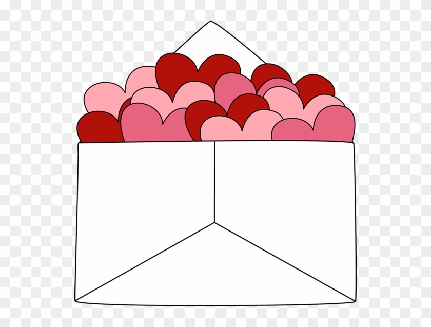 Envelope Of Valentine Hearts Clip Art - Envelope And Hearts Clipart #78889