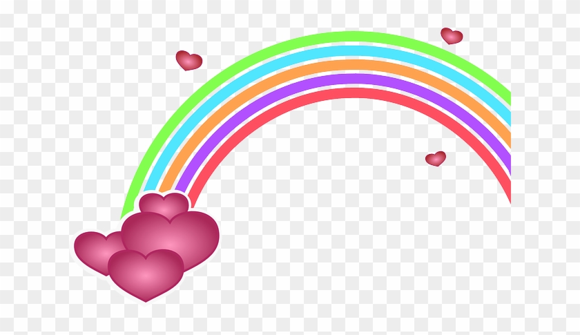 Free Rainbow With Heart Clip Art - Valentine's Day Clip Art #79258
